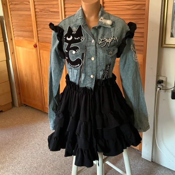 DJOFRA RUNWAY one of a kind EAST-EUROPEAN COUTURE FASHION goth punk rock s/m CAT